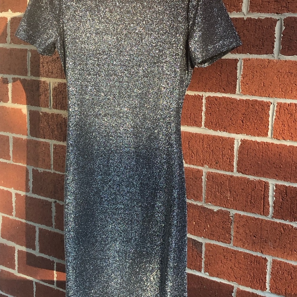 APRICOT Black Shimmer Mini Dress —#063 - Picture 9 of 15